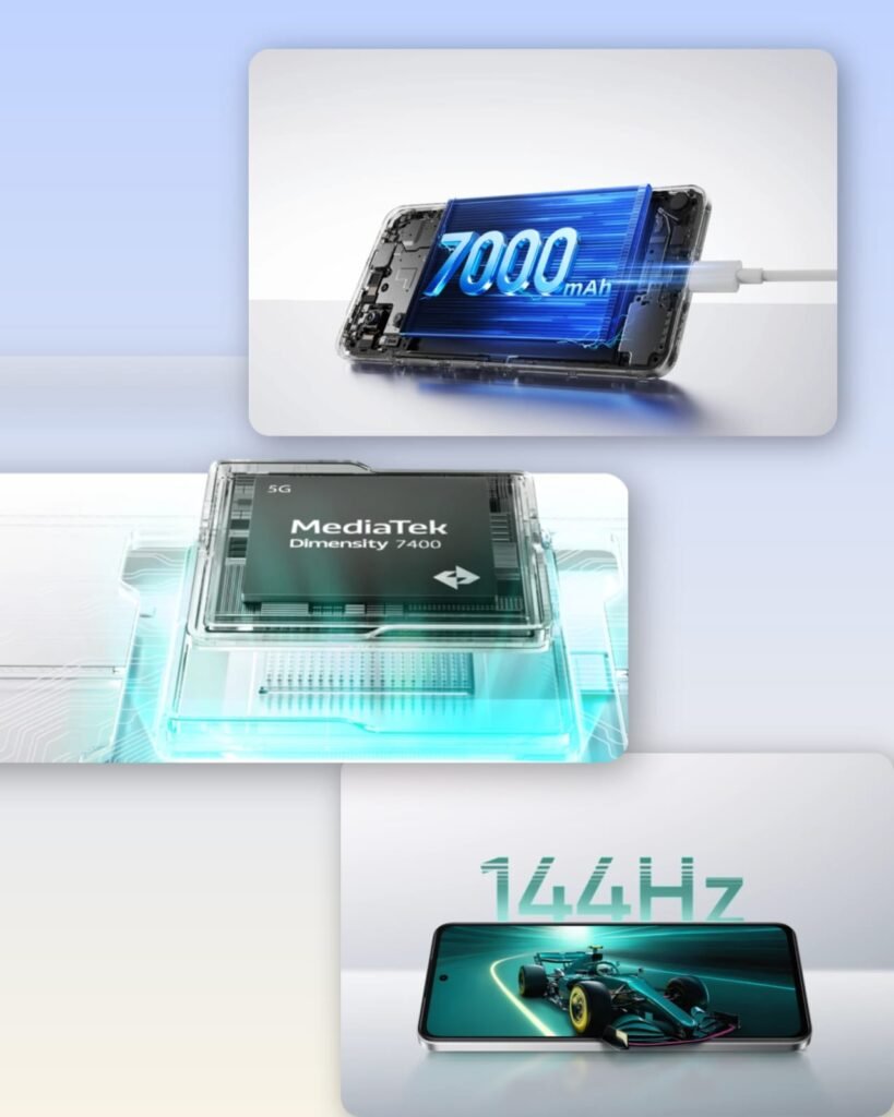 realme p4x 5g smartphone front display and back panel design