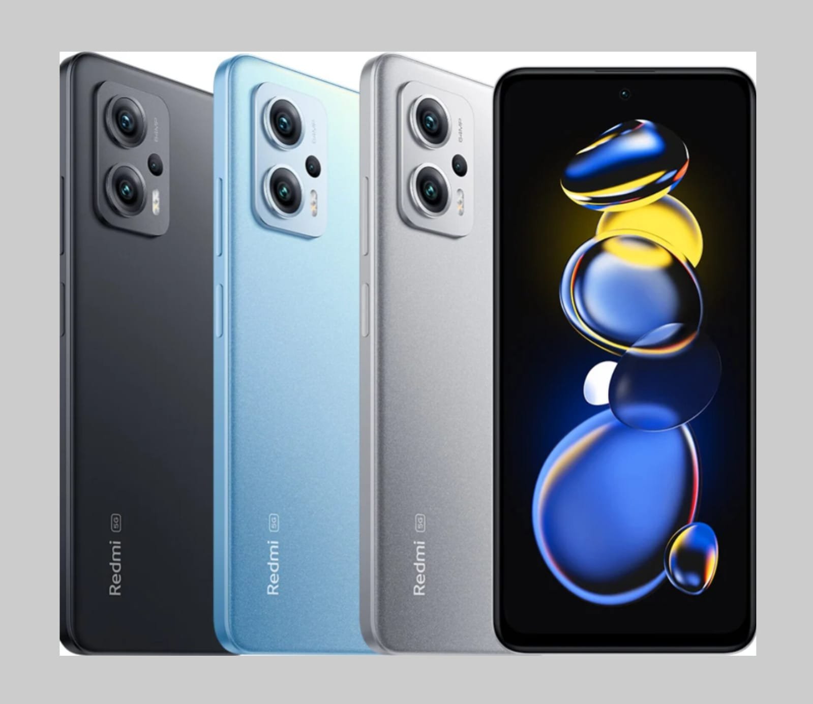 Redmi K50i 5G smartphone showing 144Hz display and 64MP triple camera