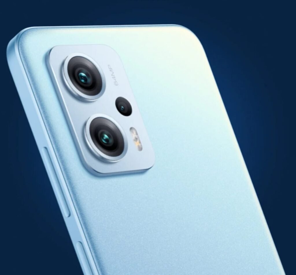 Redmi K50i 5G smartphone showing 144Hz display and 64MP triple camera