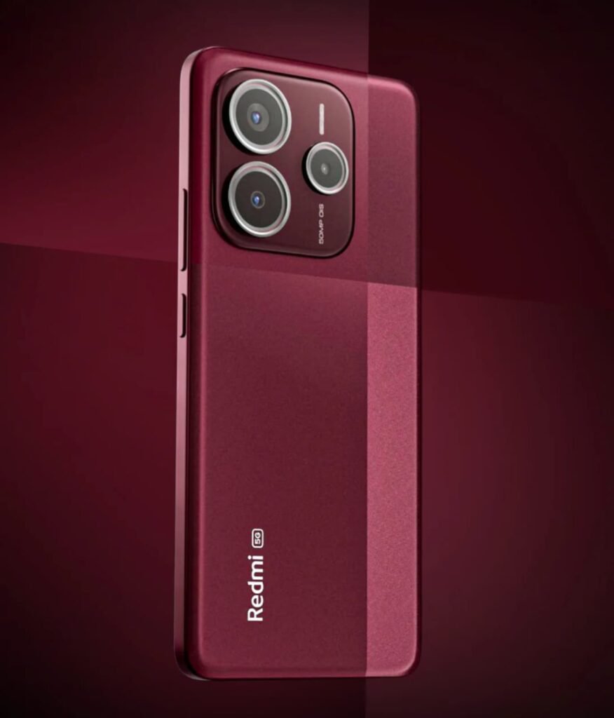Redmi Note 14 SE 5G smartphone showcasing 6.67-inch 120Hz AMOLED display and 50MP Sony OIS triple camera