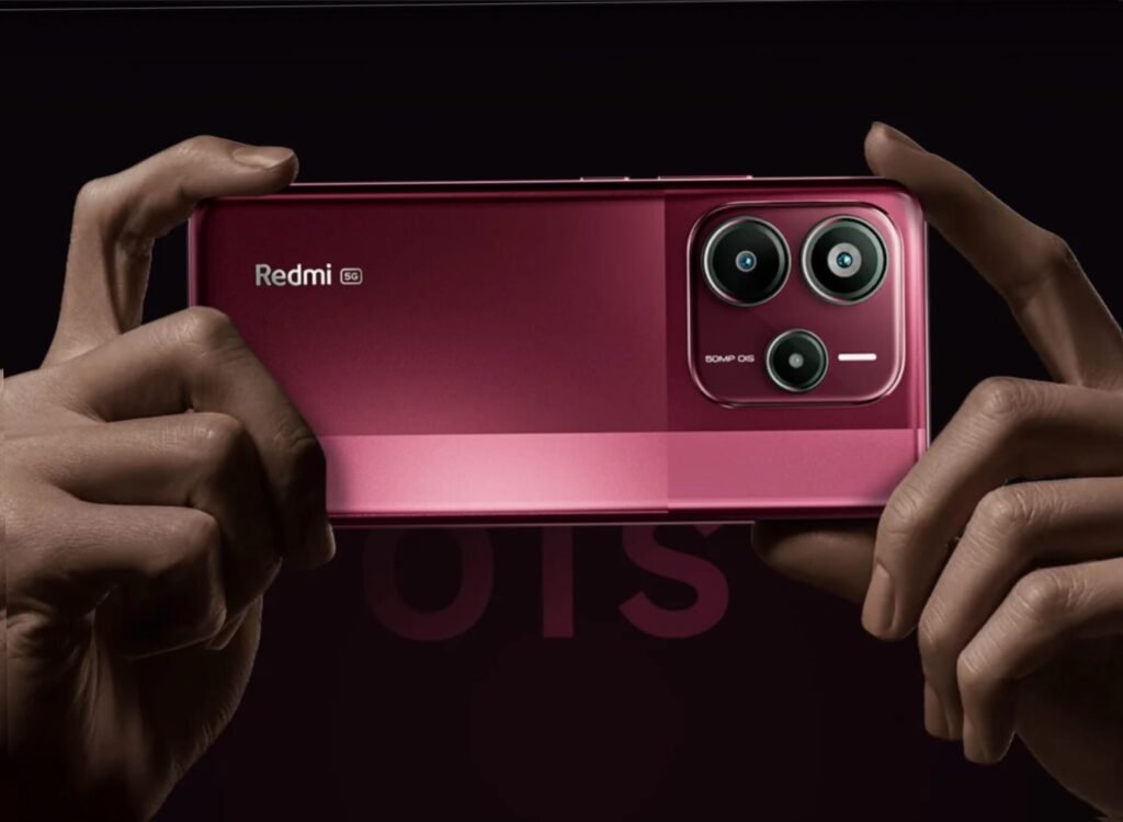 Redmi Note 14 SE 5G smartphone showcasing 6.67-inch 120Hz AMOLED display and 50MP Sony OIS triple camera
