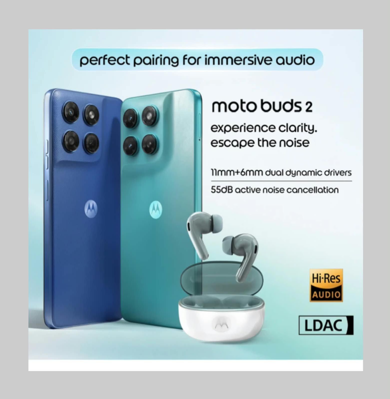 Motorola G37 Power 5G smartphone banner image showing front and back design