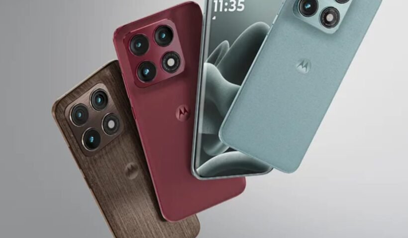 Motorola Edge 70 Pro Plus 5G in Pantone Zinfandel color showing quad curved AMOLED display and triple camera