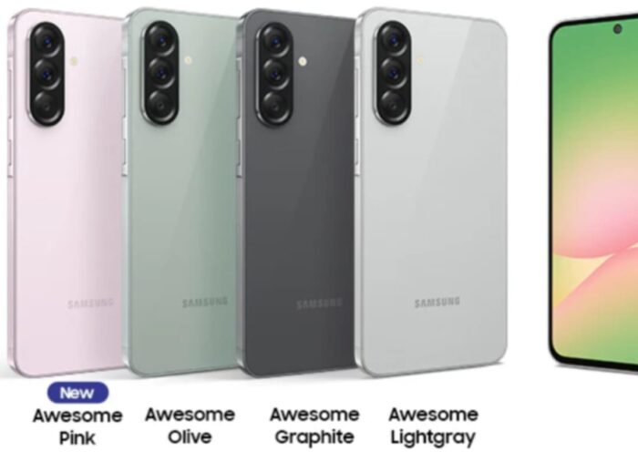 Samsung Galaxy A56 5G smartphone displaying 6.7 inch Super AMOLED screen and triple camera setup review on mobilegyan