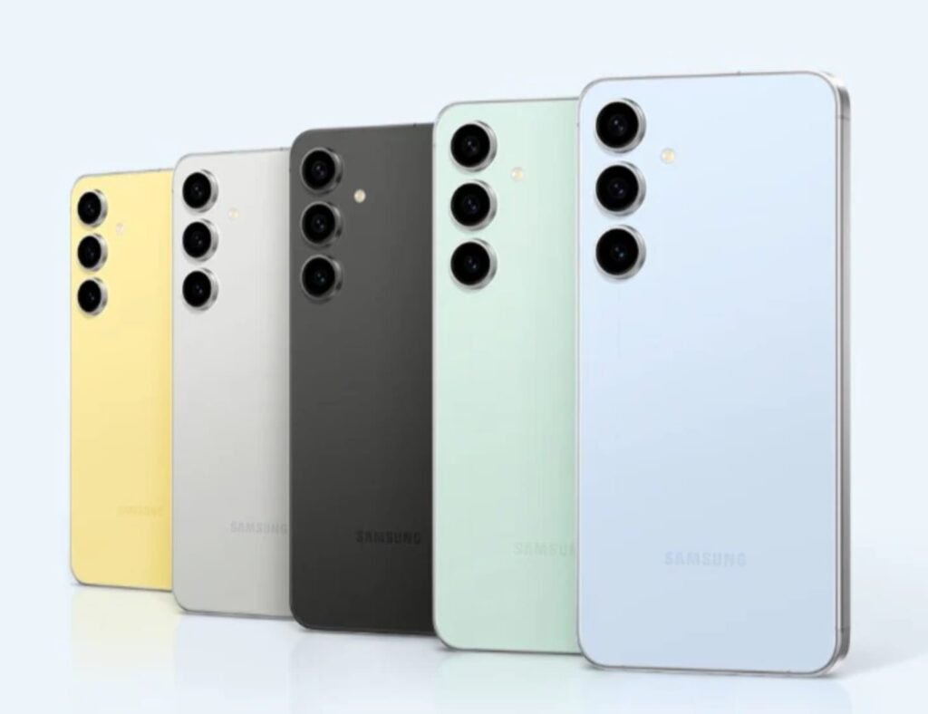 Samsung Galaxy S24 FE 5G smartphone displaying 6.7 inch Dynamic AMOLED screen and triple camera setup review on mobilegyan